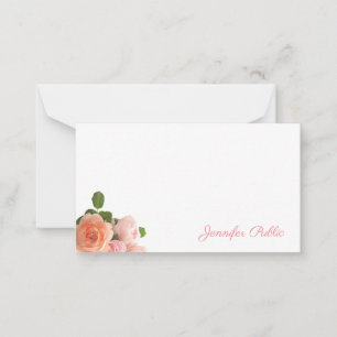 Handgeschriebene Aquarellfarben Rose Pastellfarben Mitteilungskarte