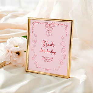 Handgeschriebene Babyparty, Mädchen Bücher für Bab Poster