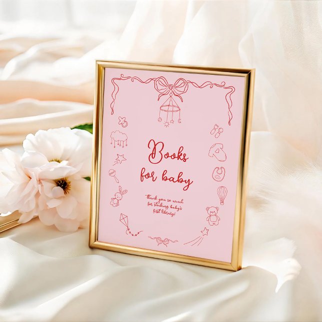 Handgeschriebene Babyparty, Mädchen Bücher für Bab Poster (Von Creator hochgeladen)