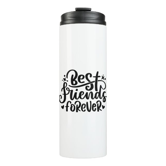 Handgeschriebene Best Friends Forever Modern 2-Fot Thermosbecher (Vorderseite)