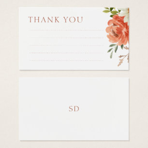 Handgeschriebene Blumenhochzeit Dankeschön Karte