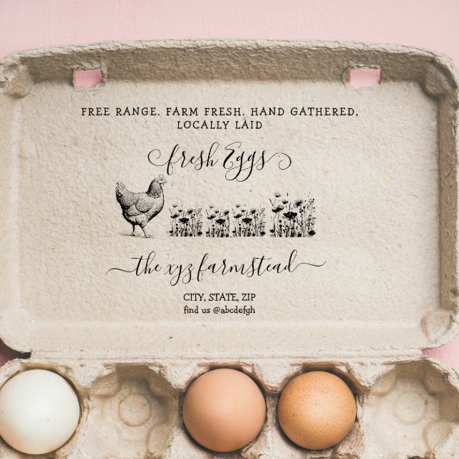 Handgeschriebene Briefmarke der Eierfirmen Gummistempel (Von Creator hochgeladen)