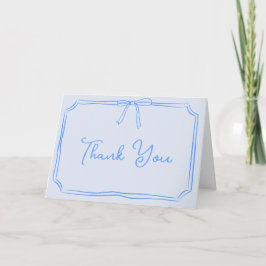 Handgeschriebene Dankeschön Card Niedlich Blue Coq Dankeskarte