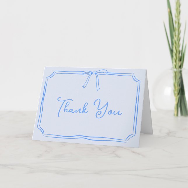 Handgeschriebene Dankeschön Card Niedlich Blue Coq Dankeskarte (Vorderseite)