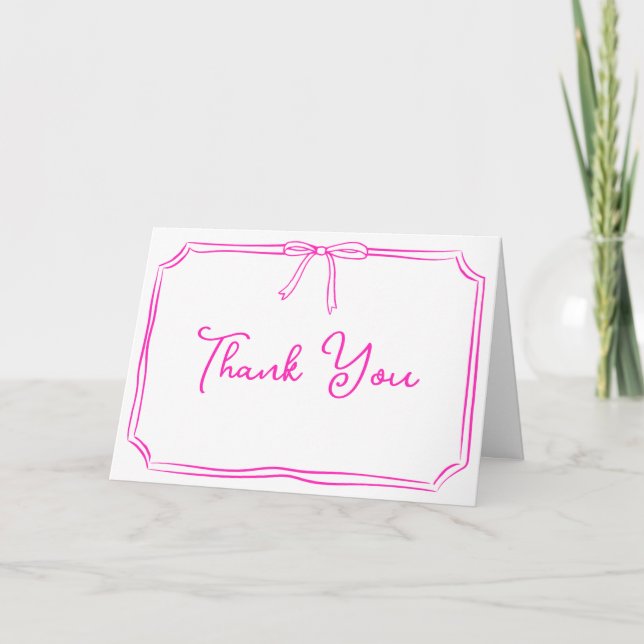 Handgeschriebene Dankeschön Card Niedlich Chic Coq Dankeskarte (Vorderseite)