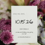 Handgeschriebene einfache Minimalistische Schwarz- Save The Date<br><div class="desc">Handgeschriebene einfache Minimalistische Schwarz-weiße Hochzeit Speichern Sie das Datum</div>