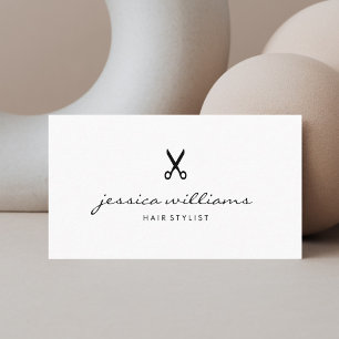 Handgeschriebene, einfache schwarz-weiße Haarstühl Visitenkarte