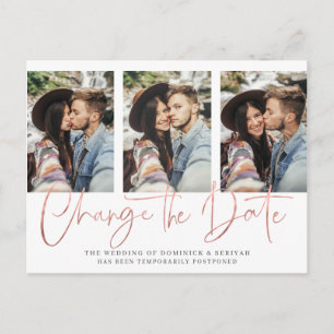 Handgeschriebene elegante Rose-Gold-Hochzeit-Versc Postkarte