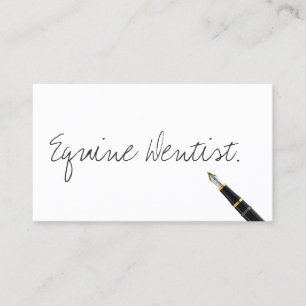 Handgeschriebene Equine Dentist Business Card Visitenkarte