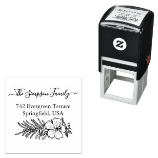 Handgeschriebene Familien-Adresse-Stempel mit Wild Permastempel