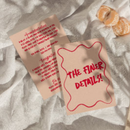 Handgeschriebene farbenfrohe Retro Moderne Hochzei Begleitkarte