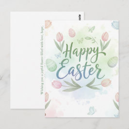 Handgeschriebene Frohe Ostern Wasserfarben-Grußkar Postkarte
