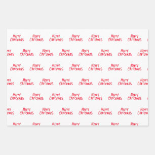 Handgeschriebene frohe Weihnachten in Rot Geschenkpapier Set