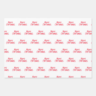 Handgeschriebene frohe Weihnachten in Rot Geschenkpapier Set
