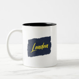 Handgeschriebene gelbe Typografie-Tasse Zweifarbige Tasse