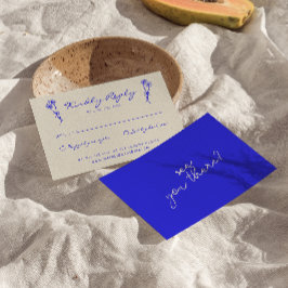 Handgeschriebene Gezeichnet Blue Retro Bold Weddin RSVP Karte