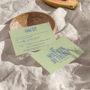 Handgeschriebene Gezeichnet bunt Retro Funky Weddi RSVP Karte