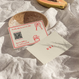Handgeschriebene Gezeichnet einzigartige QR-Hochze RSVP Karte