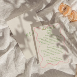 Handgeschriebene Gezeichnet Retro Funky Wedding De Begleitkarte