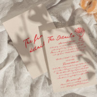 Handgeschriebene, Gezeichnet Rot-Quirky-Hochzeitsd