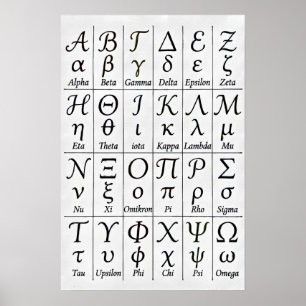 Handgeschriebene griechische Buchstaben Griechis Poster
