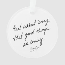 Handgeschriebene gute Dinge kommen Inspirierend Ornament
