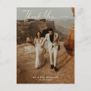 Handgeschriebene Hochzeit 2-Foto Vielen Dank Postk Postkarte