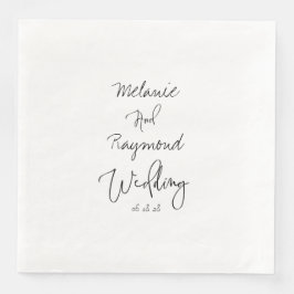Handgeschriebene Hochzeit 8" Square Dinner Napkins Serviette
