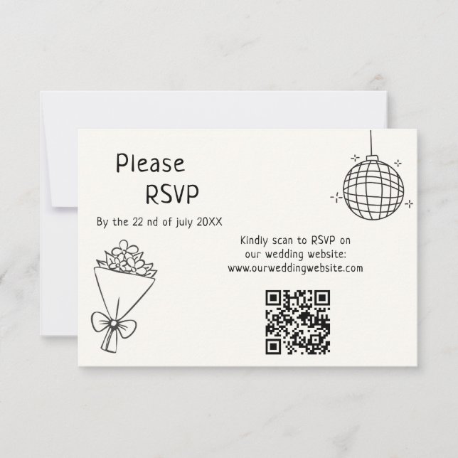 handgeschriebene Hochzeit RSVP Karte (Vorderseite)