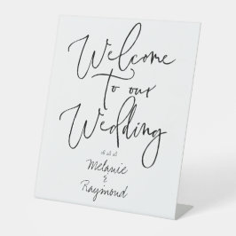 Handgeschriebene Hochzeit Willkommen bei unserer H Sockelschild