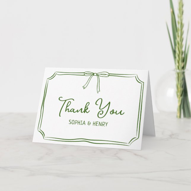 Handgeschriebene Hochzeiten Dankeschön Karten Eleg (Vorderseite)
