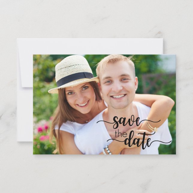 Handgeschriebene Hochzeiten speichern die Datumska Save The Date (Vorderseite)