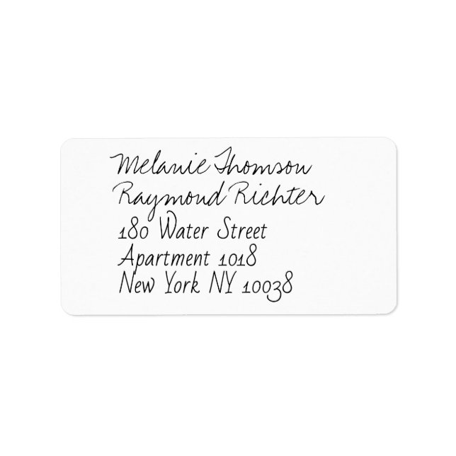 Handgeschriebene Hochzeitstipendien-RSVP-Briefpost Adressaufkleber (Vorne)