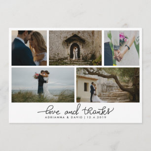 Handgeschriebene Liebe und Dank an Couple Foto Wed Dankeskarte