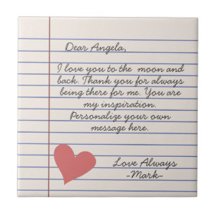 Handgeschriebene Lieben oder Mitteilungen für Note Fliese