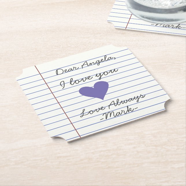 Handgeschriebene Lieben oder Nachrichten für Noteb Untersetzer (angewinkelt)