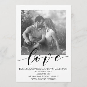 Handgeschriebene Liebesfotokarte   Hochzeitseinlad Einladung
