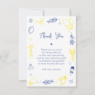 Handgeschriebene Main Squeeze Baby Shower Dankesch Dankeskarte