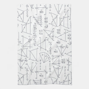 Handgeschriebene mathematische Berechnungen Illust Geschirrtuch