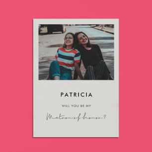 Handgeschriebene Matron of Honor Vorschlag Karte