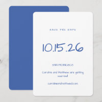 Handgeschriebene Minimalistische Blaue Hochzeit