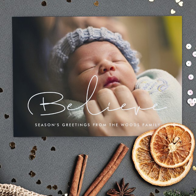 Handgeschriebene minimalistische Glaubensüberlager Feiertagskarte (Von Creator hochgeladen)