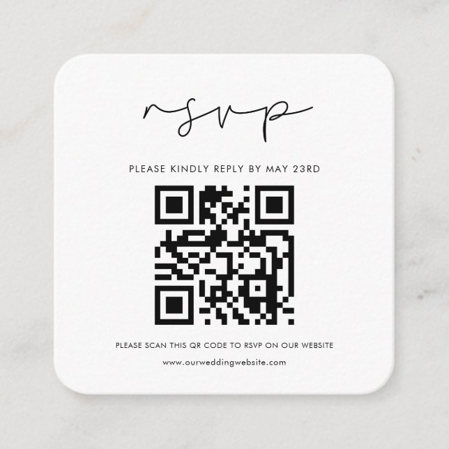Handgeschriebene minimalistische QR-UAWG Begleitkarte (Vorderseite)
