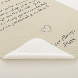 Handgeschriebene Nachrichten personalisieren den T Sherpadecke