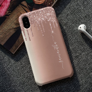 Handgeschriebene Name Rose Gold Glitzer Look Case-Mate iPhone Hülle