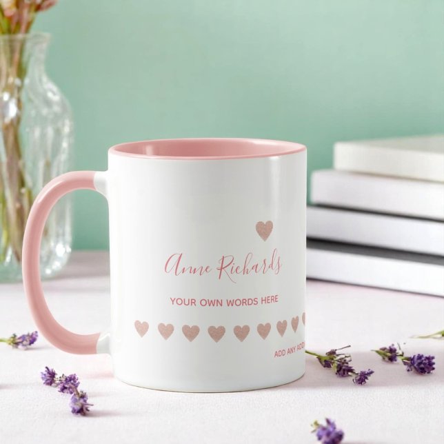 Handgeschriebene Namenssignatur mit rosa Liebe-Her Tasse (Von Creator hochgeladen)