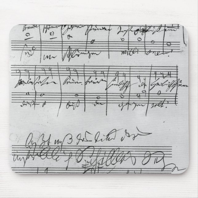Handgeschriebene Partitur Mousepad (Vorne)