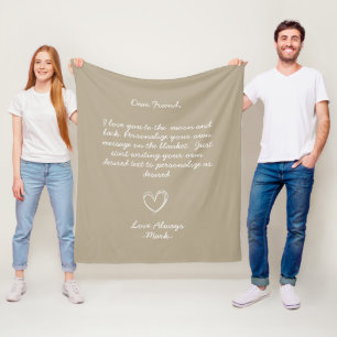 Handgeschriebene Personalisierte Nachrichtenfreund Fleecedecke