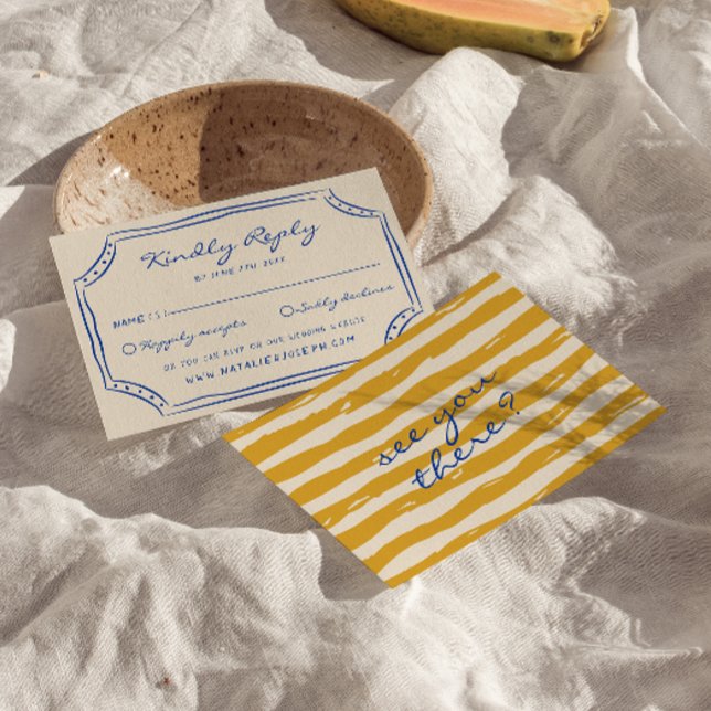 Handgeschriebene Pinstripes bemalt Italienische Ho RSVP Karte (Von Creator hochgeladen)