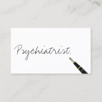 Handgeschriebene psychiatrische Visitenkarte